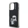 Karl Lagerfeld IML Aquarelle Karl and Choupette tok iPhone 16 Pro készülékhez fekete