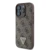 Guess PU 4G Strass Triangle Metal Logo tok iPhone 16 Pro készülékhez barna