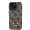 Guess PU 4G Strass Triangle Metal Logo tok iPhone 16 Pro Max készülékhez barna