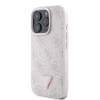 Guess PU 4G Strass Triangle Metal Logo tok iPhone 16 Pro Max készülékhez rózsaszín