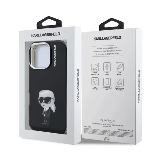 Karl Lagerfeld IML Aquarelle Karl tok iPhone 16 Pro Max készülékhez fekete