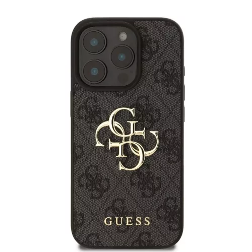 Guess PU 4G Metal Logo tok iPhone 16 Pro készülékhez szürke