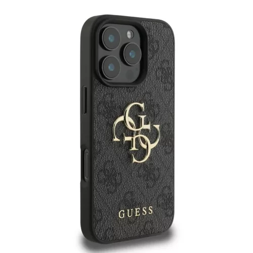 Guess PU 4G Metal Logo tok iPhone 16 Pro készülékhez szürke
