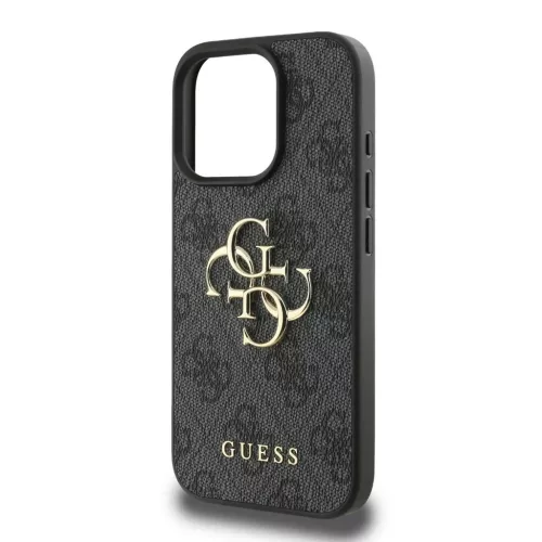 Guess PU 4G Metal Logo tok iPhone 16 Pro készülékhez szürke