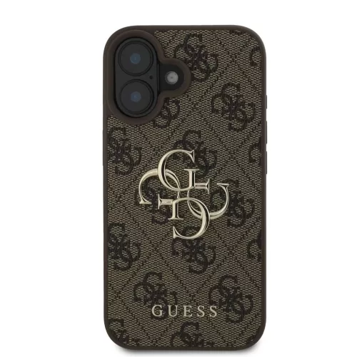 Guess PU 4G Metal Logo tok iPhone 16 készülékhez barna