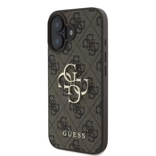 Guess PU 4G Metal Logo tok iPhone 16 készülékhez barna