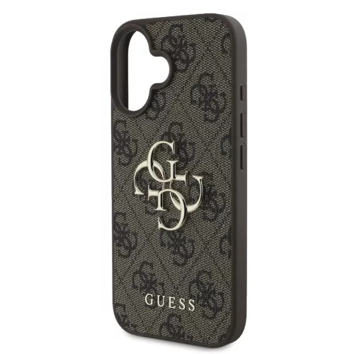 Guess PU 4G Metal Logo tok iPhone 16 készülékhez barna