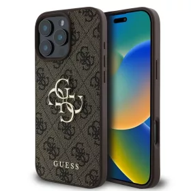   Guess PU 4G Metal Logo tok iPhone 16 Pro Max készülékhez barna