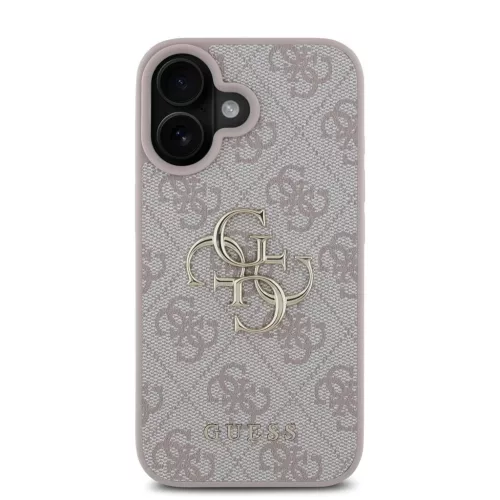 Guess PU 4G Metal Logo tok iPhone 16 készülékhez rózsaszín