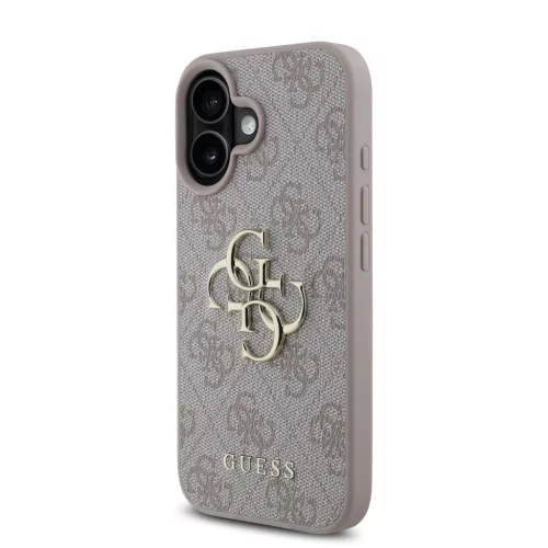 Guess PU 4G Metal Logo tok iPhone 16 készülékhez rózsaszín