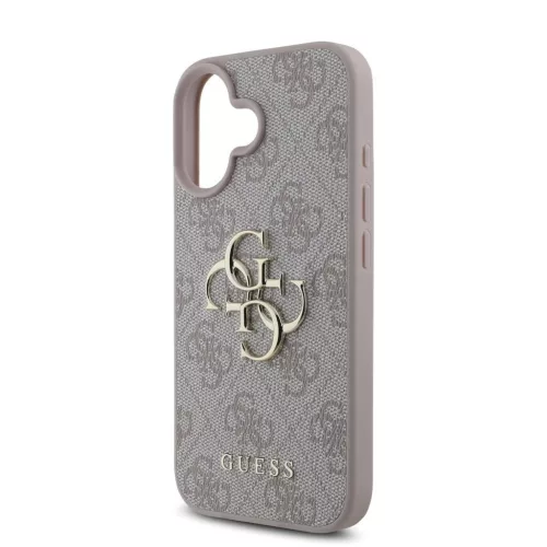 Guess PU 4G Metal Logo tok iPhone 16 készülékhez rózsaszín