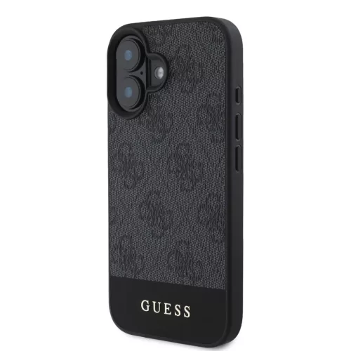 Guess PU 4G Stripe tok iPhone 16 készülékhez szürke