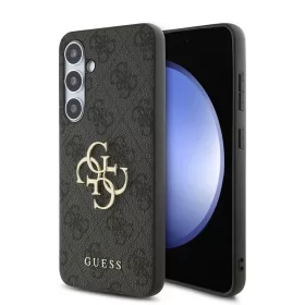   Guess PU 4G Metal Logo tok Samsung Galaxy S24 FE készülékhez szürke