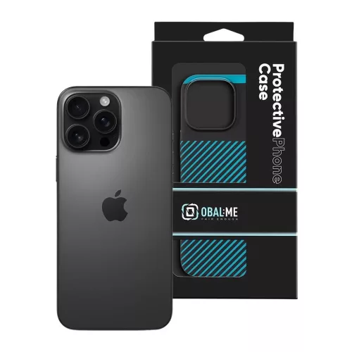 OBAL:ME Flossy Stripes tok Apple iPhone 16 Pro Max készülékhez fekete/türkiz