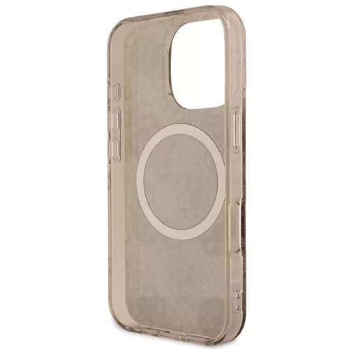 Guess IML 4G Peony MagSafe tok iPhone 16 Pro készülékhez barna