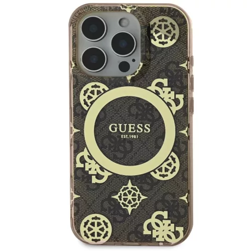 Guess IML 4G Peony MagSafe tok iPhone 16 Pro Max készülékhez barna