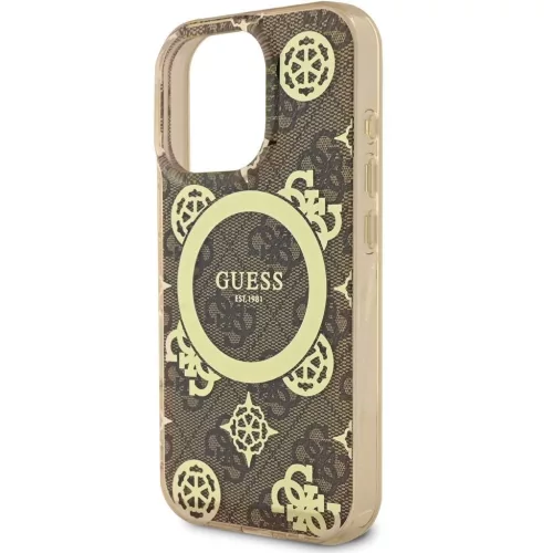 Guess IML 4G Peony MagSafe tok iPhone 16 Pro Max készülékhez barna