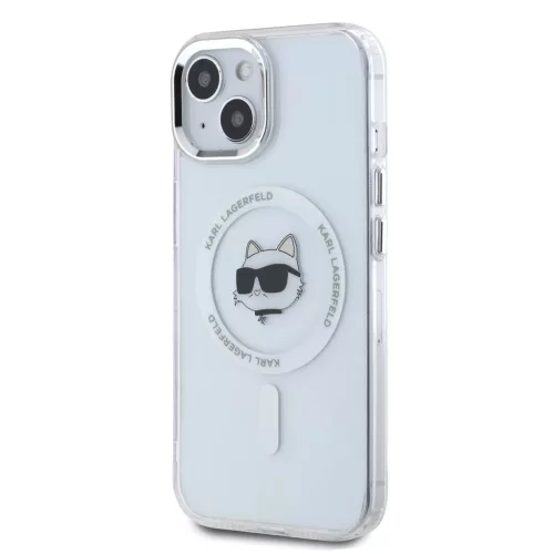 Karl Lagerfeld IML Choupette Head Metal Frame MagSafe tok iPhone 15 készülékhez átlátszó