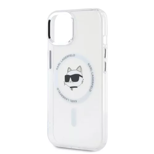 Karl Lagerfeld IML Choupette Head Metal Frame MagSafe tok iPhone 15 készülékhez átlátszó
