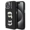 Karl Lagerfeld Grained PU K&CH Heads tok iPhone 15 készülékhez fekete