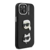 Karl Lagerfeld Grained PU K&CH Heads tok iPhone 15 készülékhez fekete