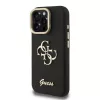 Guess PU texturált 4G Logo állványos kamerakeretes tok iPhone 15 Pro készülékhez fekete