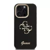 Guess PU texturált 4G Logo állványos kamerakeretes tok iPhone 15 Pro készülékhez fekete
