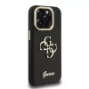 Guess PU texturált 4G Logo állványos kamerakeretes tok iPhone 15 Pro készülékhez fekete