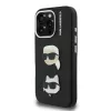 Karl Lagerfeld Grained PU K&CH Heads tok iPhone 16 Pro készülékhez fekete