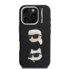 Karl Lagerfeld Grained PU K&CH Heads tok iPhone 16 Pro készülékhez fekete