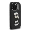 Karl Lagerfeld Grained PU K&CH Heads tok iPhone 16 Pro készülékhez fekete