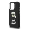 Karl Lagerfeld Grained PU K&CH Heads tok iPhone 16 Pro készülékhez fekete