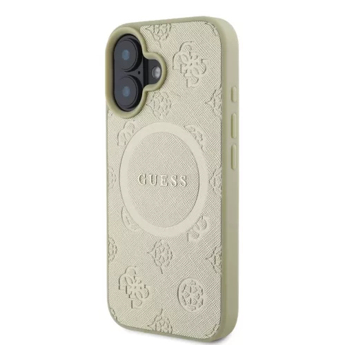 Guess Saffiano Peony Stamp MagSafe tok iPhone 16 készülékhez arany