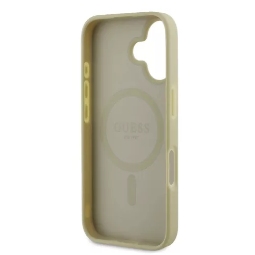 Guess Saffiano Peony Stamp MagSafe tok iPhone 16 készülékhez arany