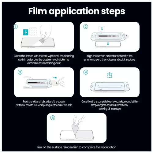 Nillkin edzett üveg 0.25mm Guardian 2.5D for Apple iPhone 16 készülékhez, fekete (applikátorral)