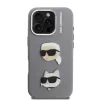 Karl Lagerfeld Grained PU K&CH Heads tok iPhone 16 Pro Max készülékhez szürke