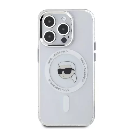 Karl Lagerfeld IML Karl Head Metal Frame MagSafe tok iPhone 15 Pro Max készülékhez átlátszó
