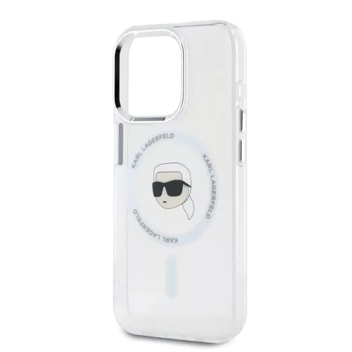 Karl Lagerfeld IML Karl Head Metal Frame MagSafe tok iPhone 15 Pro Max készülékhez átlátszó
