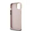 Guess PU Grained 4G Logo állványos kamerakeretes tok iPhone 15 készülékhez rózsaszín