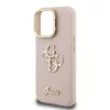 Guess PU Grained 4G Logo Stand Camera Frame tok iPhone 15 Pro Max készülékhez rózsaszín
