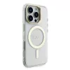 Guess PC/TPU elektrolemezelt állványos kamerakeretes MagSafe tok cserélhető háttérrel iPhone 16 Pro készülékhez