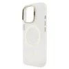 Guess PC/TPU elektrolemezelt állványos kamerakeretes MagSafe tok cserélhető háttérrel iPhone 16 Pro készülékhez