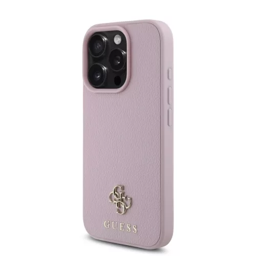Guess PU bőrhatású 4G kis fém logóval MagSafe tok iPhone 16 Pro Max készülékhez rózsaszín