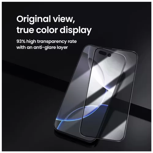 Nillkin edzett üveg kijelzővédő 2.5D CP+ PRO, Apple iPhone 16 Pro Max készülékhez, fekete (applikátorral)