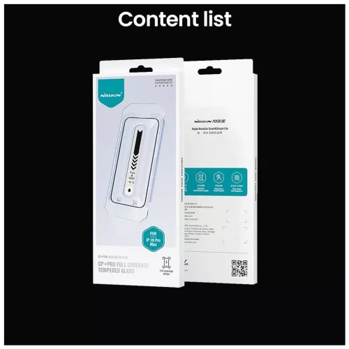 Nillkin edzett üveg kijelzővédő 2.5D CP+ PRO, Apple iPhone 16 Pro Max készülékhez, fekete (applikátorral)
