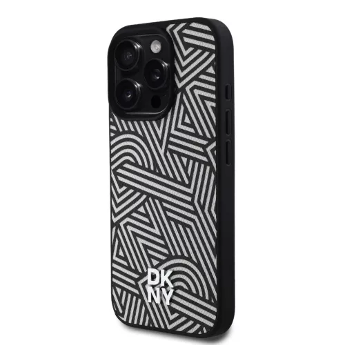 DKNY PU Leather Crosswalk Pattern Magsafe tok iPhone 16 Pro Max készülékhez elefántcsont