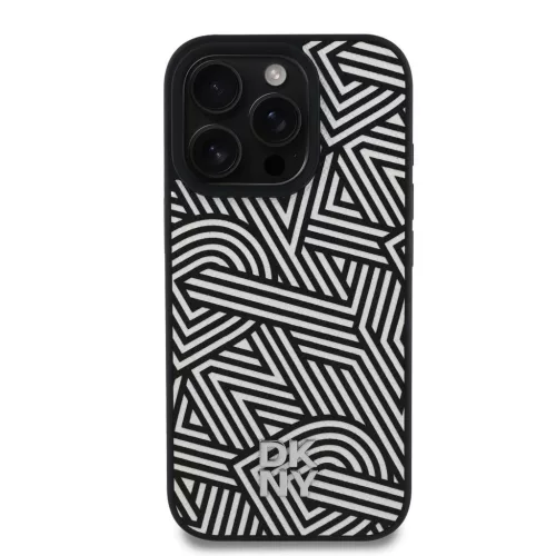 DKNY PU Leather Crosswalk Pattern Magsafe tok iPhone 16 Pro Max készülékhez elefántcsont