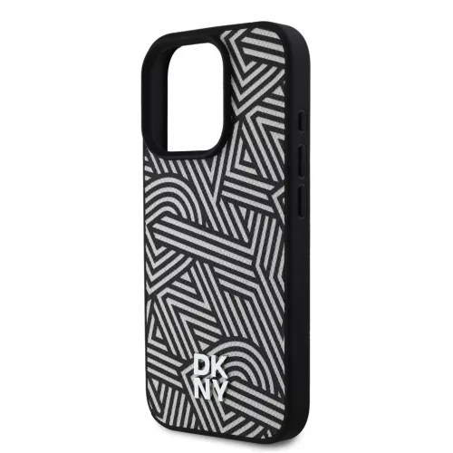 DKNY PU Leather Crosswalk Pattern Magsafe tok iPhone 16 Pro Max készülékhez elefántcsont