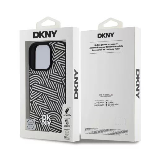 DKNY PU Leather Crosswalk Pattern Magsafe tok iPhone 16 Pro Max készülékhez elefántcsont
