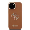 Guess PU Grained 4G Logo Stand Camera Frame tok iPhone 14 készülékhez barna